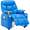 PU-Blue, variant on Snugway Kids Recliner with Cup Holders, Footrest and Side Pockets - Adjustable Velvet Fabric Chair, Pink