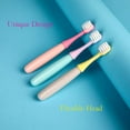 thumbnail image 2 of 6 paquetes de cepillos de dientes para niños, Lovely Little Mushroom, cerdas extra suaves, cepillo de dientes para niños de 1 a 3 años (rosa, amarillo y azul) Namotu XYWJ020, 2 of 6