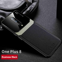 Dteck OnePlus 8 Case, Silicone Leather [Slim Thin] Flexible TPU Shockproof Hybrid Rubber Glass Camera Protective Case Shock Absorption Cover for OnePlus 8 Cover, black