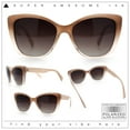thumbnail image 2 of Womens Polarized Classic Oversized Chic Cat Eye Plastic Fashion Sunglasses Beige Clear - Brown, 2 of 8