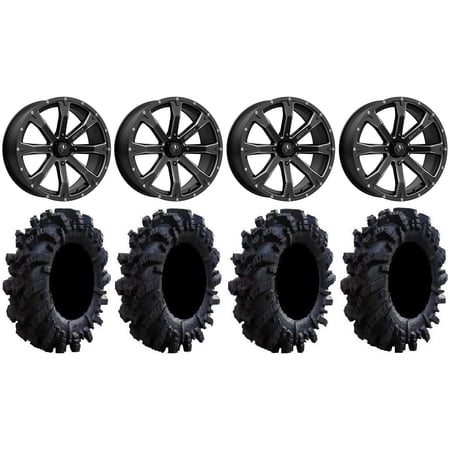 MSA Bounty 18 Wheels Black 36 Intimidator Tires Can-Am Maverick X3 / Honda Pioneer 1000 / Talon