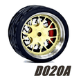 thumbnail image 1 of Carlomo Roues 1/64 pour Modèle de Voiture D-Class 2 Ensemble de Détail en Alliage Pièces de Réparation avec Pneus en Caoutchouc Disques de Frein Passe-Temps Adultes D020A, 1 of 6
