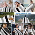 thumbnail image 5 of Black Gray Striped Cooling Blanket, Lightweight Breathable Summer Throw Blanket with Double Sided Cold Effect, Farmhouse Stripe Art Picnic Beach Blankets Bed Sheet for Hot Sleepers 40"x60", 5 of 8