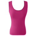 thumbnail image 4 of Ulitacool Women'S Shirts Ladies' Low Round Neck Ribbed T Shirt Sleeveless Elastic And Form Fitting Vest Tee Retro Clothing Xl Hot Pink, 4 of 4