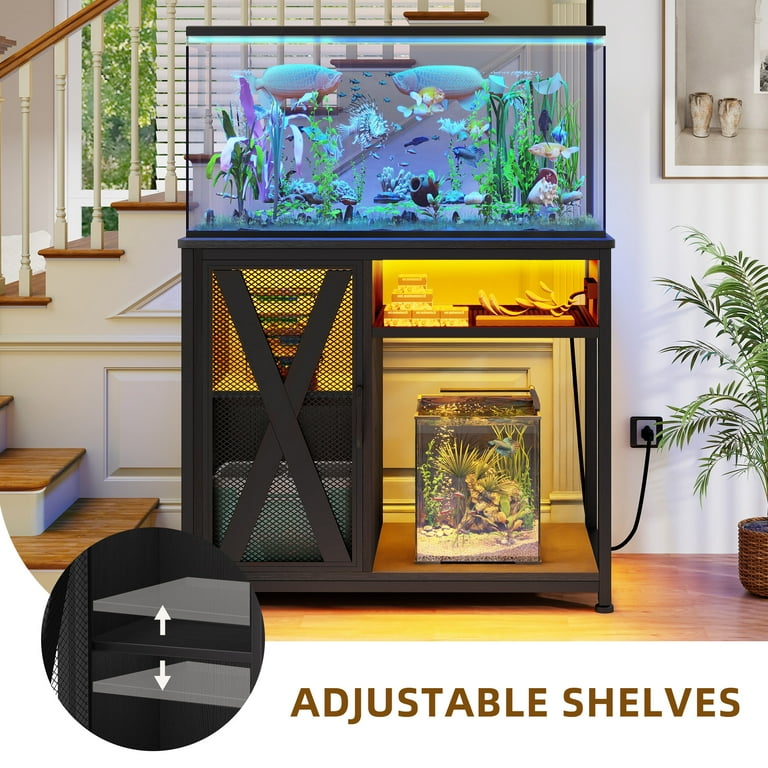 Uforic 40-50 Gallon Aquarium Stand with LED Light, Power Outlets