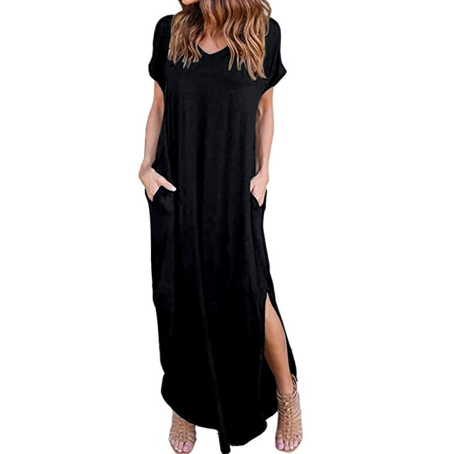 adviicd Robes d'Été pour Femmes Robe d'Été Imprimée Contrastée en Dentelle Col Rond Sans Manches Ligne Courte Noire,TTTG