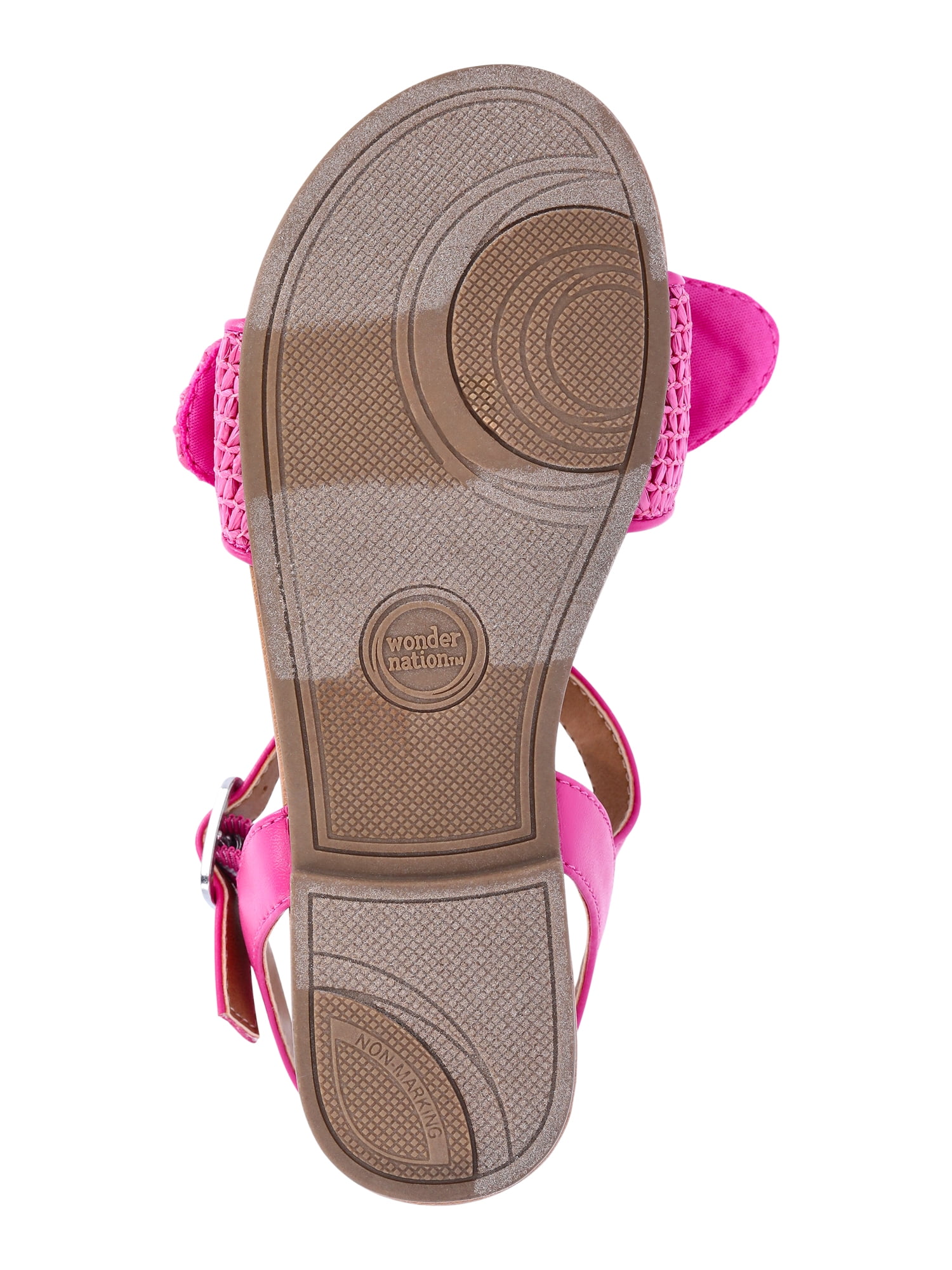 Wonder Nation Girls Raffia Swim Bow Sandals