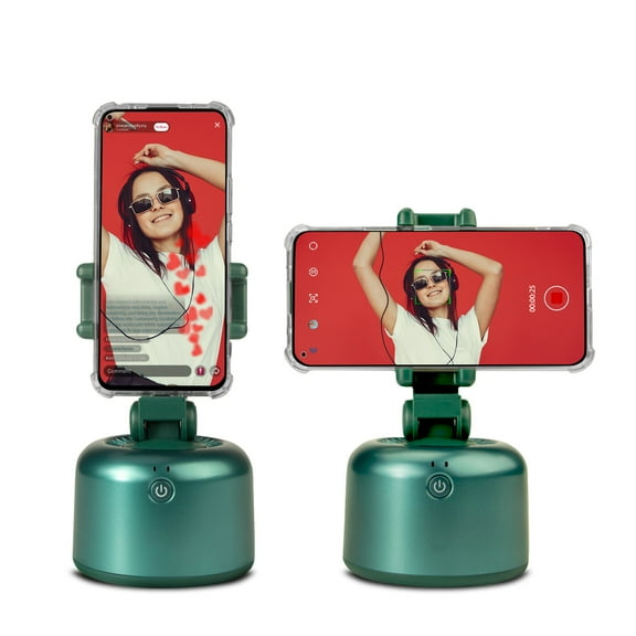 Smart Tracking Holder 360 Degree Rotation Auto Face Object Tracking Selfie Stick Live Stream for iPhone Android Smartphones (Black)