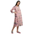 thumbnail image 3 of Moomaya Chemise de Nuit Imprimée pour Femmes Longueur Genou en Coton Robe de Nuit Courte, 3 of 6
