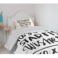thumbnail image 4 of Ambesonne Xo Quilted Bedspread Set 2 Pcs, Mermaid Kiss Starfish Words, Twin Size, Black and White, 4 of 6