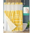 thumbnail image 2 of No Hook Shower Curtain with Snap in Liner, Abstract Geometric White Line Yellow Texture Hotel Shower Curtains for Bathroom, Washable Shower Curtain Liner Set with Mesh Top Window, 60"x72", 2 of 6