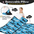 thumbnail image 3 of Dachshund and Polka Dot Blue Pattern Teens Toddler Nap Mat with Pillow, Sleeping Mat Bag for Preschool Daycare 60"x20", 3 of 6