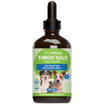 Pet Wellbeing - Throat Gold for Dogs - Natural Herbal Cough, Throat and Respiratory Support for Canines - 4oz (118ml)