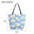 thumbnail image 5 of FORMRS Womens Canvas Tote Bag with Zipper Inner Pocket Shoulder Handbag, Playful Fried Eggs, 5 of 7