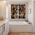 thumbnail image 3 of Brown Teal Geometric Kitchen Curtains 63 Inch Length, Retro Modern Plaid Abstract Art Grommet Top Bedroom Living Room Curtains, Light Filtering Cafe Curtain Drapes 2 Panels Set 84''x63'', 3 of 9