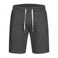 thumbnail image 5 of HOOMEUMY Mens Shorts Fashion Comfy Summer Outdoor Solid Color Drawstring Elastic Waist Straight-leg Pants Leisure Beach Shorts (Dark Gray,XL), 5 of 5