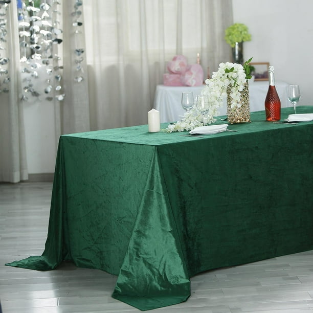 Efavormart Premium Velvet Hunter Emerald Green 90" x 156" Rectangle