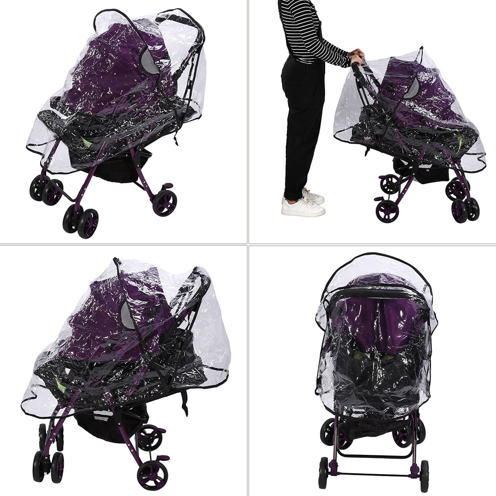 Qiilu Breathable Outdoor Baby Stroller Rain Cover Waterproof Wind Dust Shield Pushchair Accessories Pushchair Shield Buggy Rain Cover