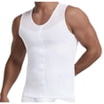 thumbnail image 2 of FRSASU Men Shapewear Slimming Body Shaper Compression Shirt Tank Top with Zipper Underwear for Tummy Control White, 2 of 7
