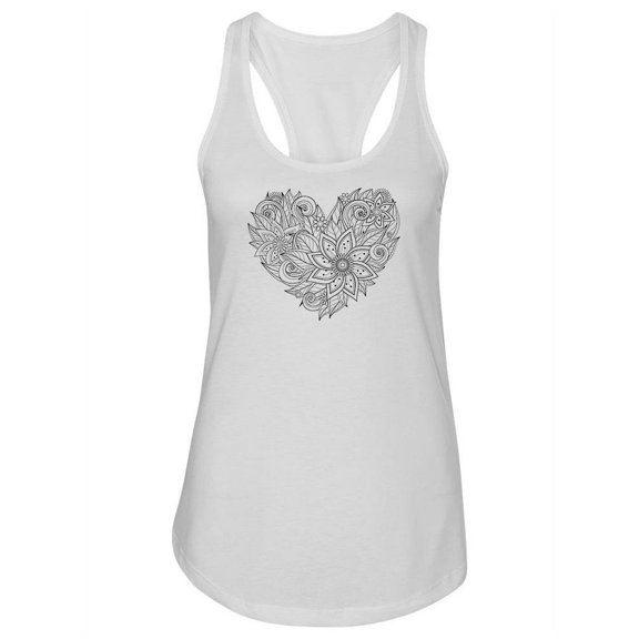 Flowers In Heart Composition Racerback Tank Women -Image by Shutterstock, Female Medium