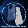 thumbnail image 4 of Allytechgroup Carbon Fiber Case for iPhone 14 Pro Max, Slim Lightweight Magnetic Back Cover Support Wireless Charging Non-Slip Shockproof Anti-Scratch for iPhone 14 Pro Max Women Men, Blue, 4 of 9