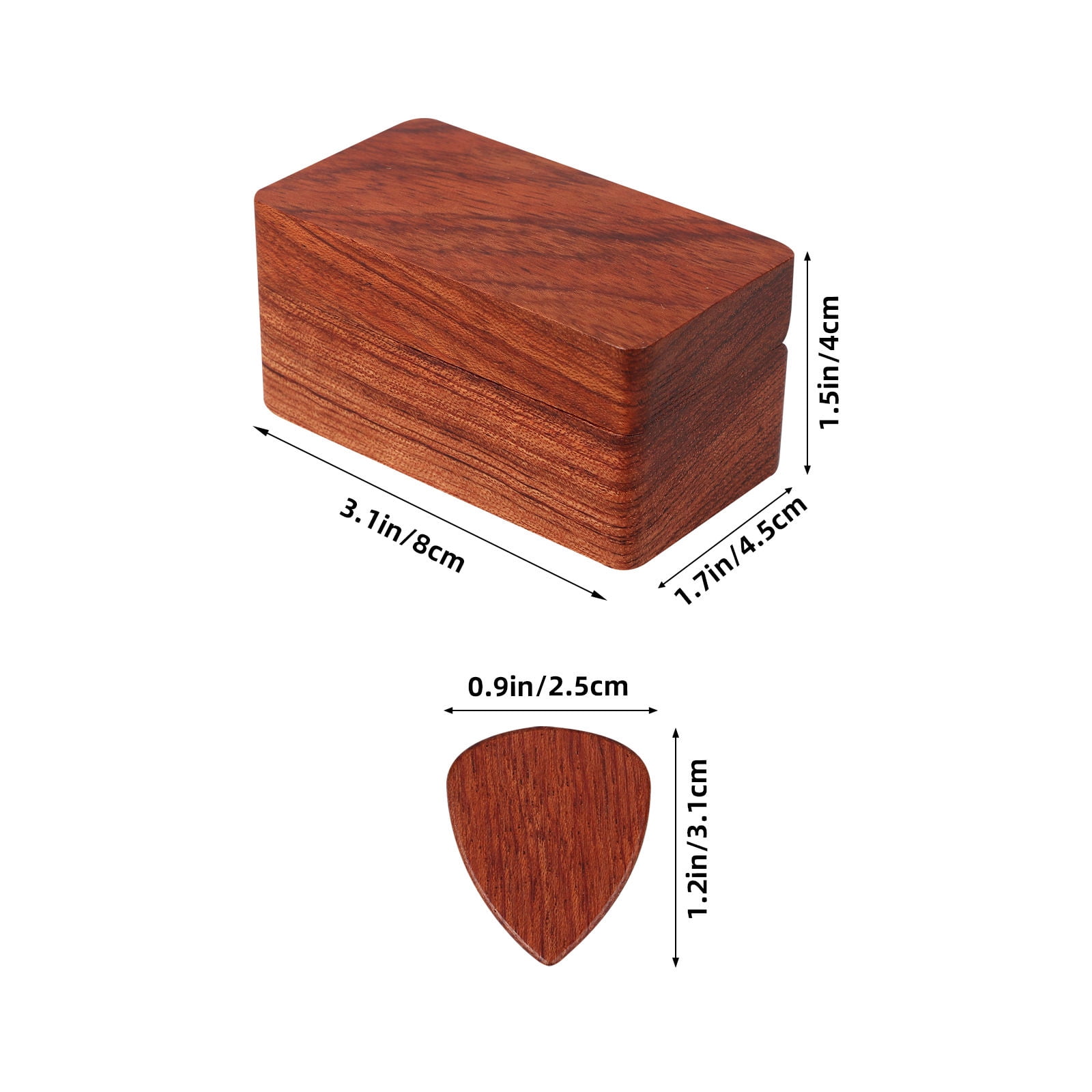 ELAYARD 1Set Wood Guitar Pick Holder Storage Box Portable Organizer for Acoustic Electric Guitar Travel