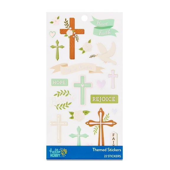 Hello Hobby Religious Themed Stickers, Multicolor, 22 Count