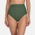 thumbnail image 4 of Alove Women's High Waisted Tummy Control Bikini Bottoms Ruched Sexy Swimsuit Bottoms, 4 of 7