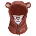 thumbnail image 1 of Pasamontañas para niños, gorro con capucha de invierno cálido con máscara de animales en 3D de vellón cálido para niños (47-52 cm, color caramelo), 1 of 5