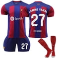 thumbnail image 1 of 23-24 Barcelona Hem Fotbollströja för barn nr 27 Yamal- Perfet, 1 of 2