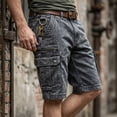 thumbnail image 5 of Jessboyy Jean Cargo Shorts for Men with Multi Pockets Button Zipper Knee Length Bermuda Cargo Summer Outdoor HIking Work Shorts Black,XXXL, 5 of 7