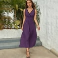thumbnail image 3 of Dark Purple Dress Summer Street Style Bohemia Long Dresses Female Sleeveless Printed Maxi Dress, 3 of 9