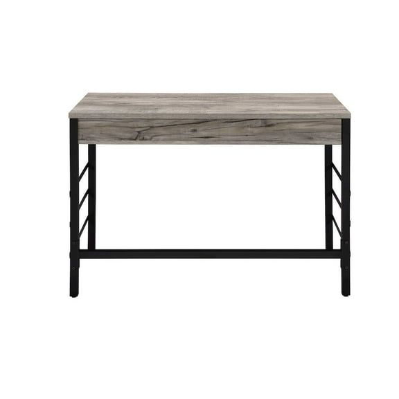 HomeRoots 42" Brown And Black Writing Desk With Two Drawers