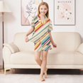 thumbnail image 6 of FORMRS Kids Short Sleeve Top and Pants Pajama Set Unisex Satin 2-Piece Sleepwear, Sizes 5-6Y, Striped Pattern, 6 of 8