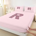 thumbnail image 3 of Erosebridal Initial Letter R Bed Sheets Queen,Cheetah Pattern Bedding Queen Size,Wild Animal Sheet Set Queen For Birls,Breathable Bedroom Decoration,4-Piece, 3 of 7