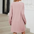 thumbnail image 6 of Fall Dresses For Women 2025 Sevevn Womens Solid Color Crew Neck Dress Vacation Loose Dresses Fitted Short Dress with Pockets, 6 of 6