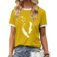 thumbnail image 2 of CEHVOM Femmes Mode Décontractée Imprimé Col Rond Ample Manches Courtes T-shirt Haut Blouse Chandail Liquidation, 2 of 4
