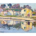 thumbnail image 2 of Paul Madeline 23x20 Black Ornate Framed Double Matted Museum Art Print Titled: A Quai a Taillebourg, 2 of 5