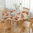 thumbnail image 3 of Round Fitted Tablecloth with Elastic Edges Fits 36"-44" Round Tables Pioneer Colorful Floral Waterproof Table Cover Washable Indoor and Outdoor for Party Kitchen Dinner Banquet Patio Picnic, 3 of 7