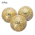 thumbnail image 3 of Uxcell 3Pcs Decorative Glass Balls 3.15 inch Orbs Centerpiece Balls for Decor Bowls, Gold Tone, 3 of 5