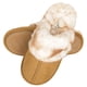 thumbnail image 1 of Pantuflas Jessica Simpson cómodas con espuma viscoelástica y peluche sintético color camel, 1 of 1