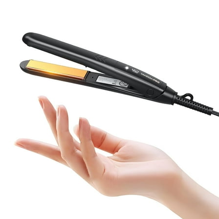 VANESSA PRO Mini Flat Iron Hair Straightener, Travel Size for Short Hair, Small Curling Iron Dual Voltage for Europe(0.7-inch)