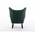 thumbnail image 4 of Velvet Wingback Accent Chair, Modern Tufted Button Armchair Vanity Chair with Wooden legs, Upholstered Tall Back Desk Chair with Arms, Single Sofa Chair for Living Room Bedroom Bedroom, Green, 4 of 7