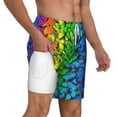 thumbnail image 3 of Gaeub Multicolored Butterflies Mens Swim Trunks Stretch Beach Shorts Quick Dry for Men Swim Shorts Swimwear with Pockets- XX-Large, 3 of 9