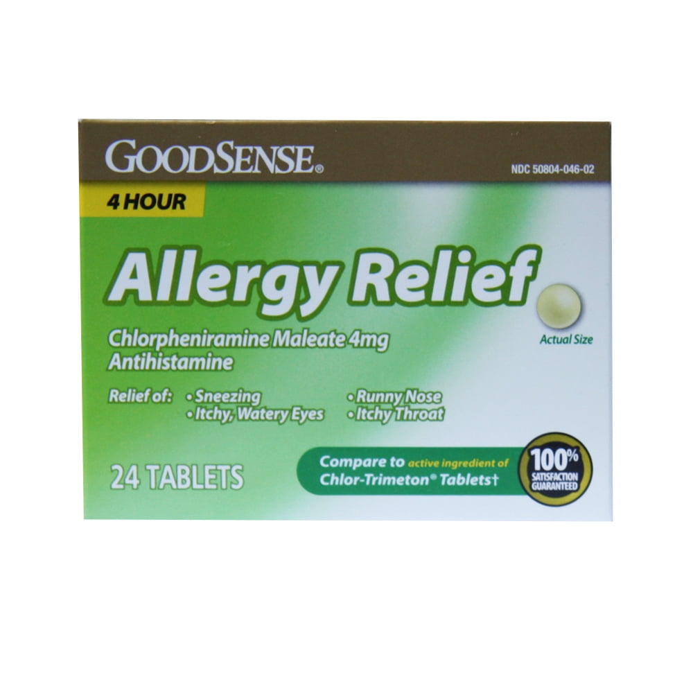 4Hour Allergy Relief Tablets, Chlorpheniramine Maleate 4mg