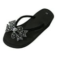 thumbnail image 1 of Bmisegm Women Sandals Fashionable Bow Decoration Cute New Pattern Flip Flop Wedge Summer Casual Slippers Sandals Women Summer Black 8.5, 1 of 9