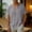 Gray, variant on Linen Tee Shirts Mens Active Casual Short Sleeve Lazy Beach Linen V-neck Top Brown M