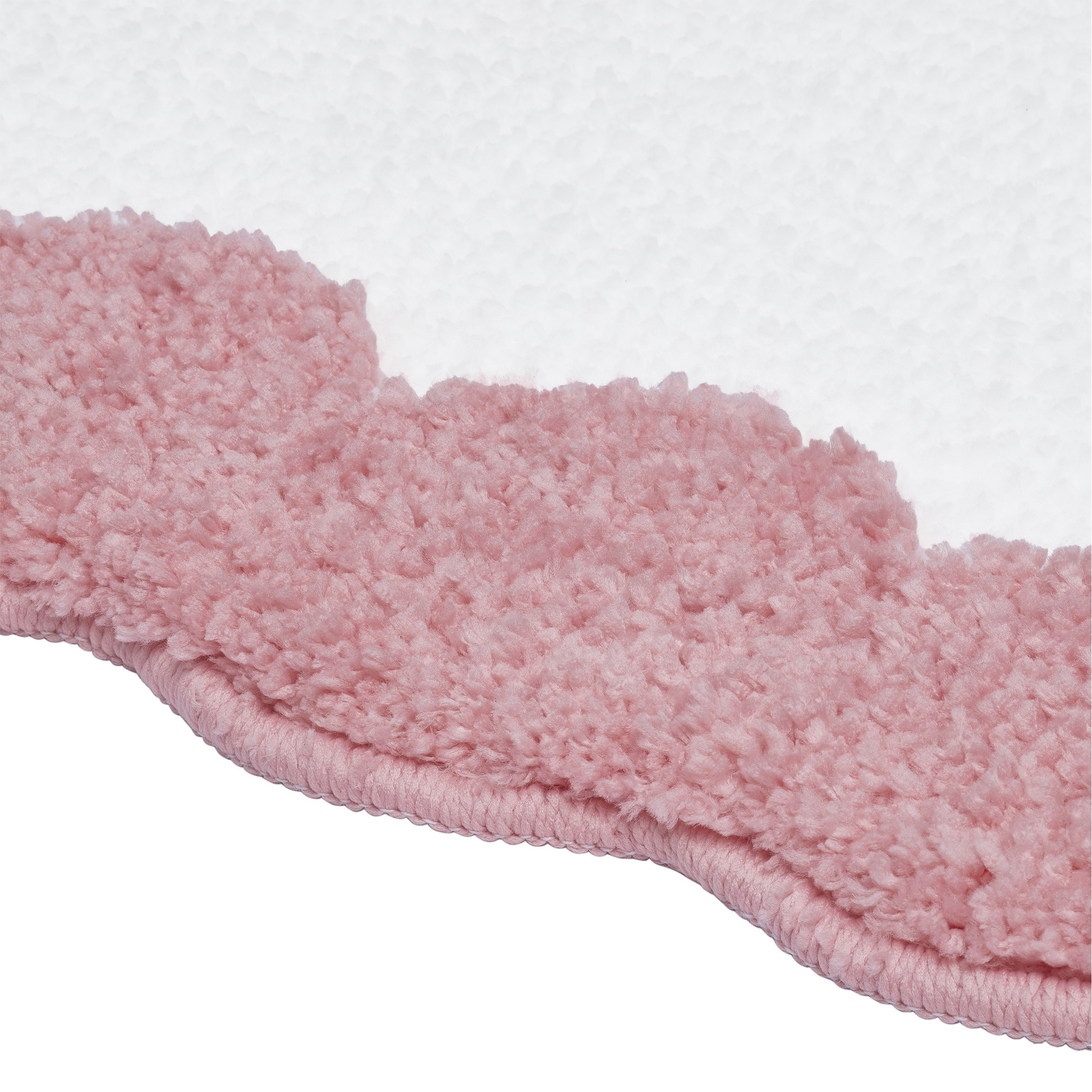 VCNY Home Pink/White Dotted Edge Tufted Bath Rug, 18" x 27"