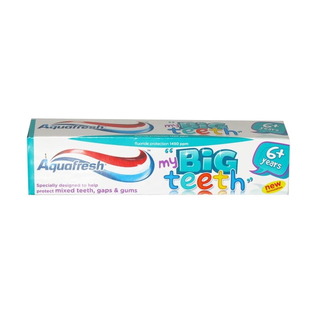 Pasta Dental Aquafresh para Niños Grandes 6+ Años Sabor Menta Fresca