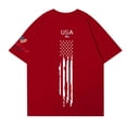 thumbnail image 4 of GIPQJK Usa Shirt Women Oversize American Flag Shirts Patriotic 4th Of July Shirts Crew Neck Short Sleeve Loose Fit Summer Blouse Tops,Red 4XL, 4 of 4